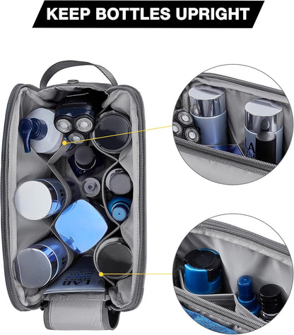 Toiletry Bag for Men, Travel Toiletry Organizer Dopp Kit Water-resistant Shaving Bag for Toiletries Accessories, Door Room Essentials, Black-medium