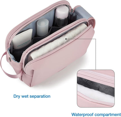 Toiletry Bag for Men, Travel Toiletry Organizer Dopp Kit Water-resistant Shaving Bag for Toiletries Accessories, Door Room Essentials, Black-medium