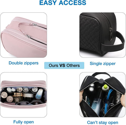 Toiletry Bag for Men, Travel Toiletry Organizer Dopp Kit Water-resistant Shaving Bag for Toiletries Accessories, Door Room Essentials, Black-medium