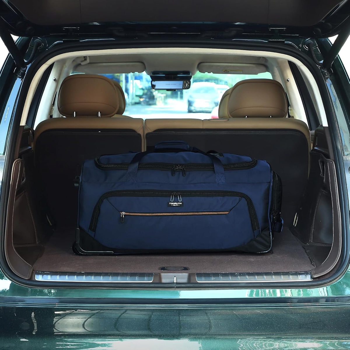 Large Rolling Duffle Bag with Wheels and Handle 85L 29 inch Travel Duffel Bag for Men Women with Shoe Compartment & Wet Pocket, 2 Wheeled Checked Luggage for Business Travel Long Trips, Black