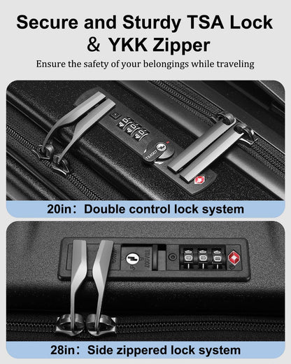 16 Inch Underseat Carry On Luggage Airline Approved, Expandable Lightweight ABS+PC Hard Shell Suitcases with 360° Spinner Wheels, TSA Lock, YKK Zipper, for Business Weekender (White, 1 PC)