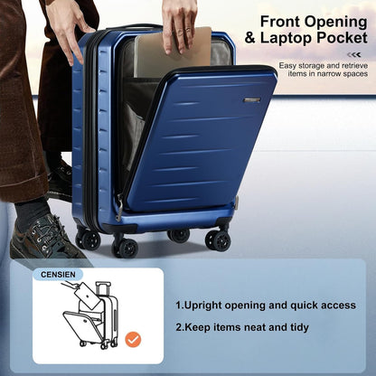 16 Inch Underseat Carry On Luggage Airline Approved, Expandable Lightweight ABS+PC Hard Shell Suitcases with 360° Spinner Wheels, TSA Lock, YKK Zipper, for Business Weekender (White, 1 PC)