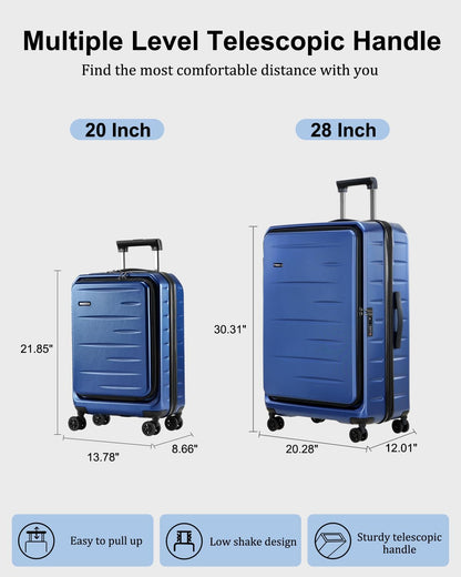 16 Inch Underseat Carry On Luggage Airline Approved, Expandable Lightweight ABS+PC Hard Shell Suitcases with 360° Spinner Wheels, TSA Lock, YKK Zipper, for Business Weekender (White, 1 PC)