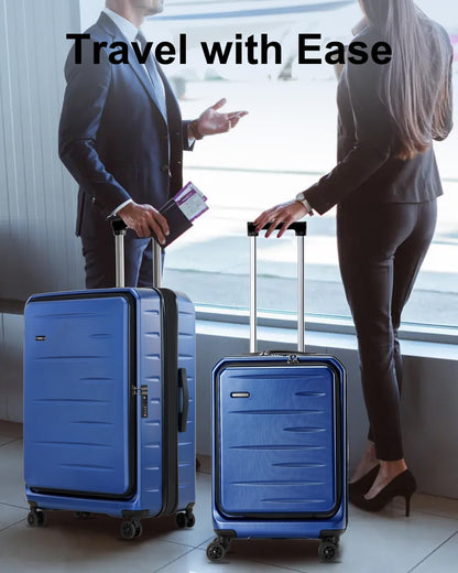 16 Inch Underseat Carry On Luggage Airline Approved, Expandable Lightweight ABS+PC Hard Shell Suitcases with 360° Spinner Wheels, TSA Lock, YKK Zipper, for Business Weekender (White, 1 PC)