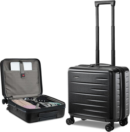 16 Inch Underseat Carry On Luggage Airline Approved, Expandable Lightweight ABS+PC Hard Shell Suitcases with 360° Spinner Wheels, TSA Lock, YKK Zipper, for Business Weekender (White, 1 PC)