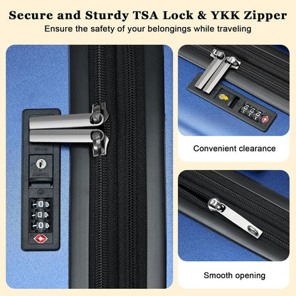 16 Inch Underseat Carry On Luggage Airline Approved, Expandable Lightweight ABS+PC Hard Shell Suitcases with 360° Spinner Wheels, TSA Lock, YKK Zipper, for Business Weekender (White, 1 PC)