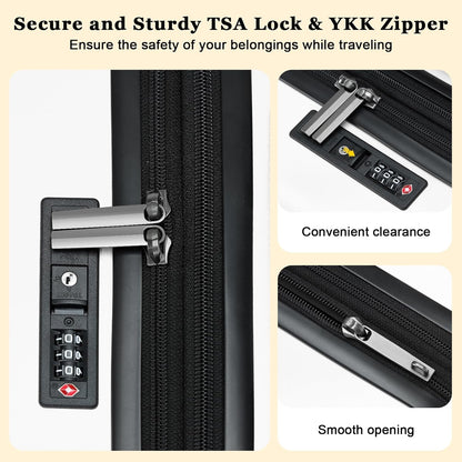 16 Inch Underseat Carry On Luggage Airline Approved, Expandable Lightweight ABS+PC Hard Shell Suitcases with 360° Spinner Wheels, TSA Lock, YKK Zipper, for Business Weekender (White, 1 PC)