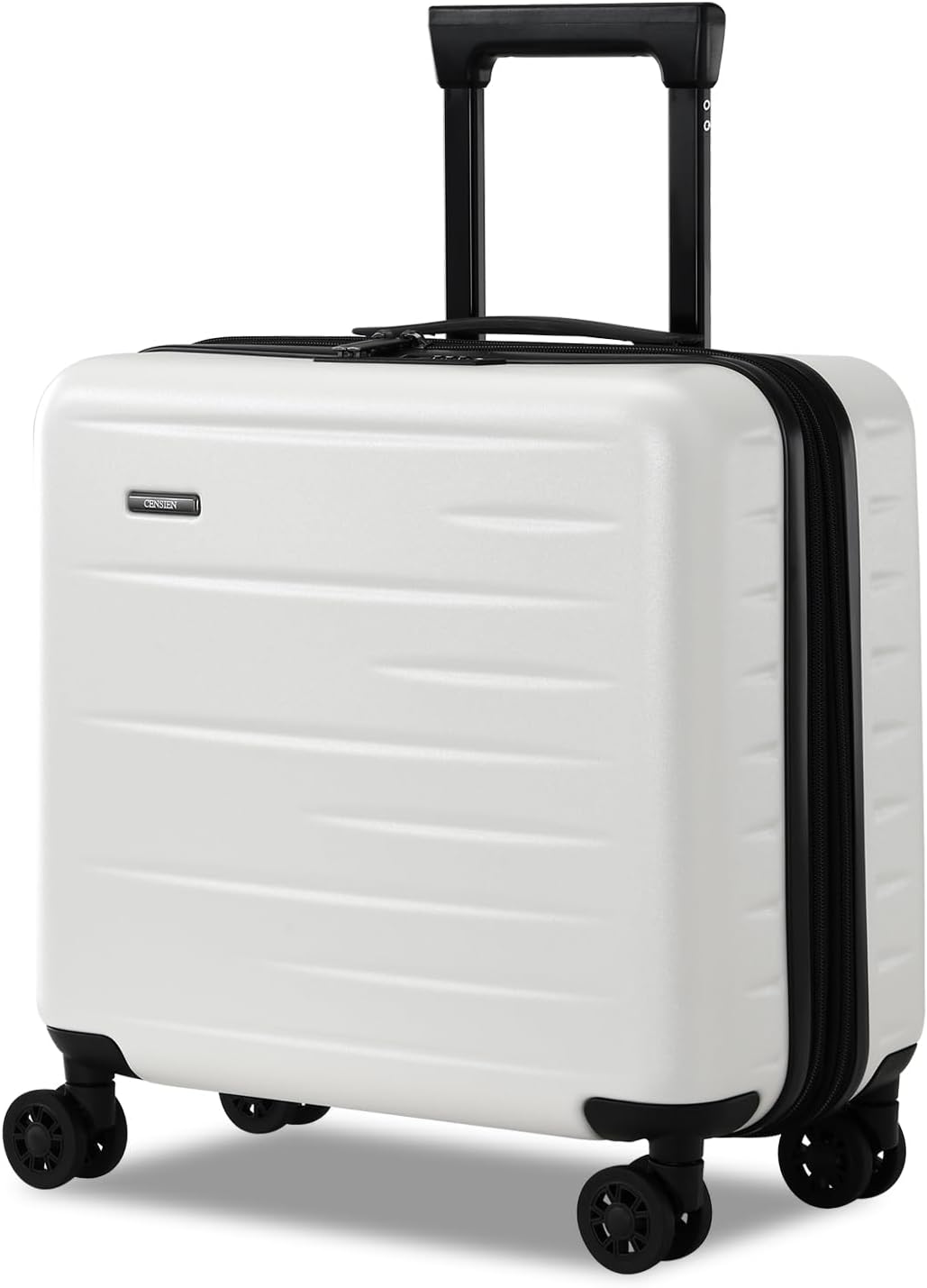16 Inch Underseat Carry On Luggage Airline Approved, Expandable Lightweight ABS+PC Hard Shell Suitcases with 360° Spinner Wheels, TSA Lock, YKK Zipper, for Business Weekender (White, 1 PC)