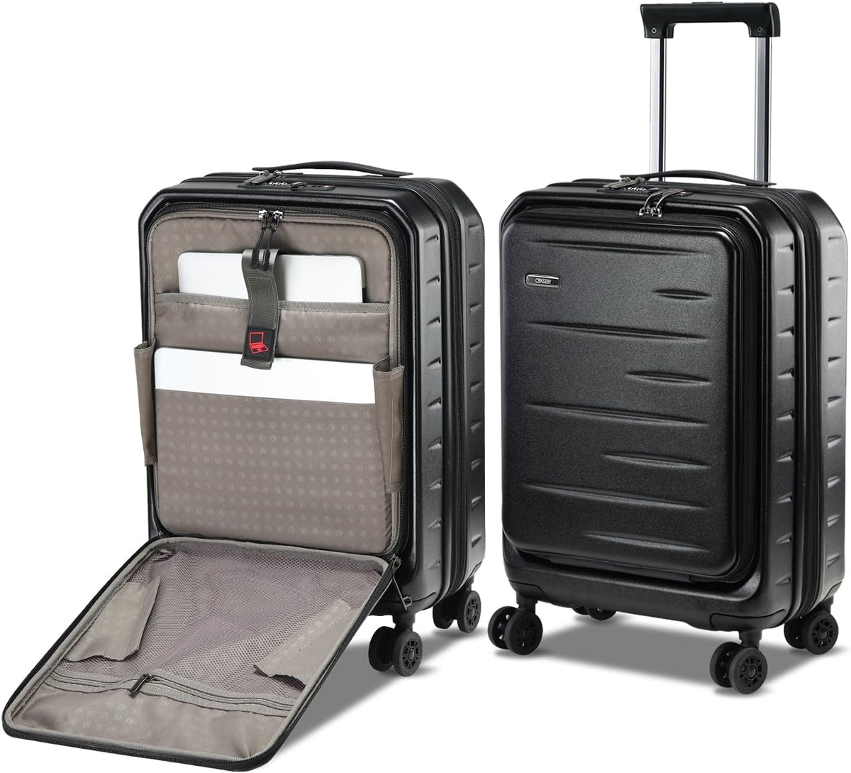 16 Inch Underseat Carry On Luggage Airline Approved, Expandable Lightweight ABS+PC Hard Shell Suitcases with 360° Spinner Wheels, TSA Lock, YKK Zipper, for Business Weekender (White, 1 PC)
