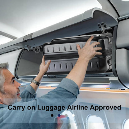 16 Inch Underseat Carry On Luggage Airline Approved, Expandable Lightweight ABS+PC Hard Shell Suitcases with 360° Spinner Wheels, TSA Lock, YKK Zipper, for Business Weekender (White, 1 PC)