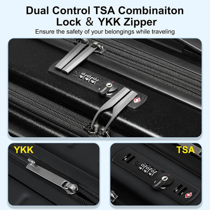 16 Inch Underseat Carry On Luggage Airline Approved, Expandable Lightweight ABS+PC Hard Shell Suitcases with 360° Spinner Wheels, TSA Lock, YKK Zipper, for Business Weekender (White, 1 PC)