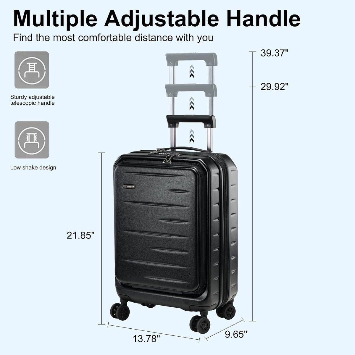 16 Inch Underseat Carry On Luggage Airline Approved, Expandable Lightweight ABS+PC Hard Shell Suitcases with 360° Spinner Wheels, TSA Lock, YKK Zipper, for Business Weekender (White, 1 PC)