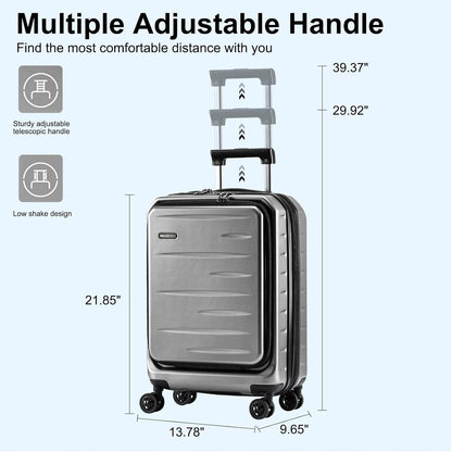 16 Inch Underseat Carry On Luggage Airline Approved, Expandable Lightweight ABS+PC Hard Shell Suitcases with 360° Spinner Wheels, TSA Lock, YKK Zipper, for Business Weekender (White, 1 PC)