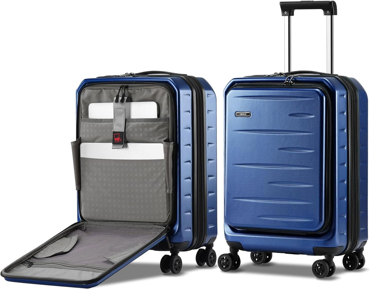16 Inch Underseat Carry On Luggage Airline Approved, Expandable Lightweight ABS+PC Hard Shell Suitcases with 360° Spinner Wheels, TSA Lock, YKK Zipper, for Business Weekender (White, 1 PC)