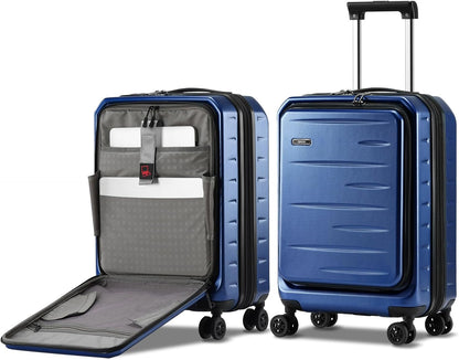 16 Inch Underseat Carry On Luggage Airline Approved, Expandable Lightweight ABS+PC Hard Shell Suitcases with 360° Spinner Wheels, TSA Lock, YKK Zipper, for Business Weekender (White, 1 PC)