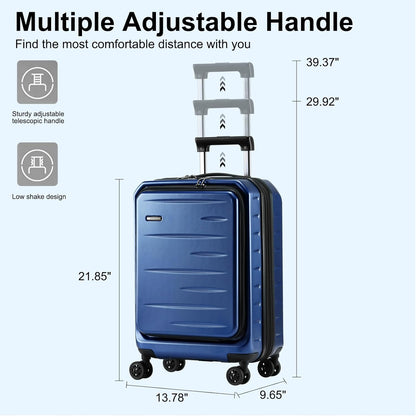 16 Inch Underseat Carry On Luggage Airline Approved, Expandable Lightweight ABS+PC Hard Shell Suitcases with 360° Spinner Wheels, TSA Lock, YKK Zipper, for Business Weekender (White, 1 PC)
