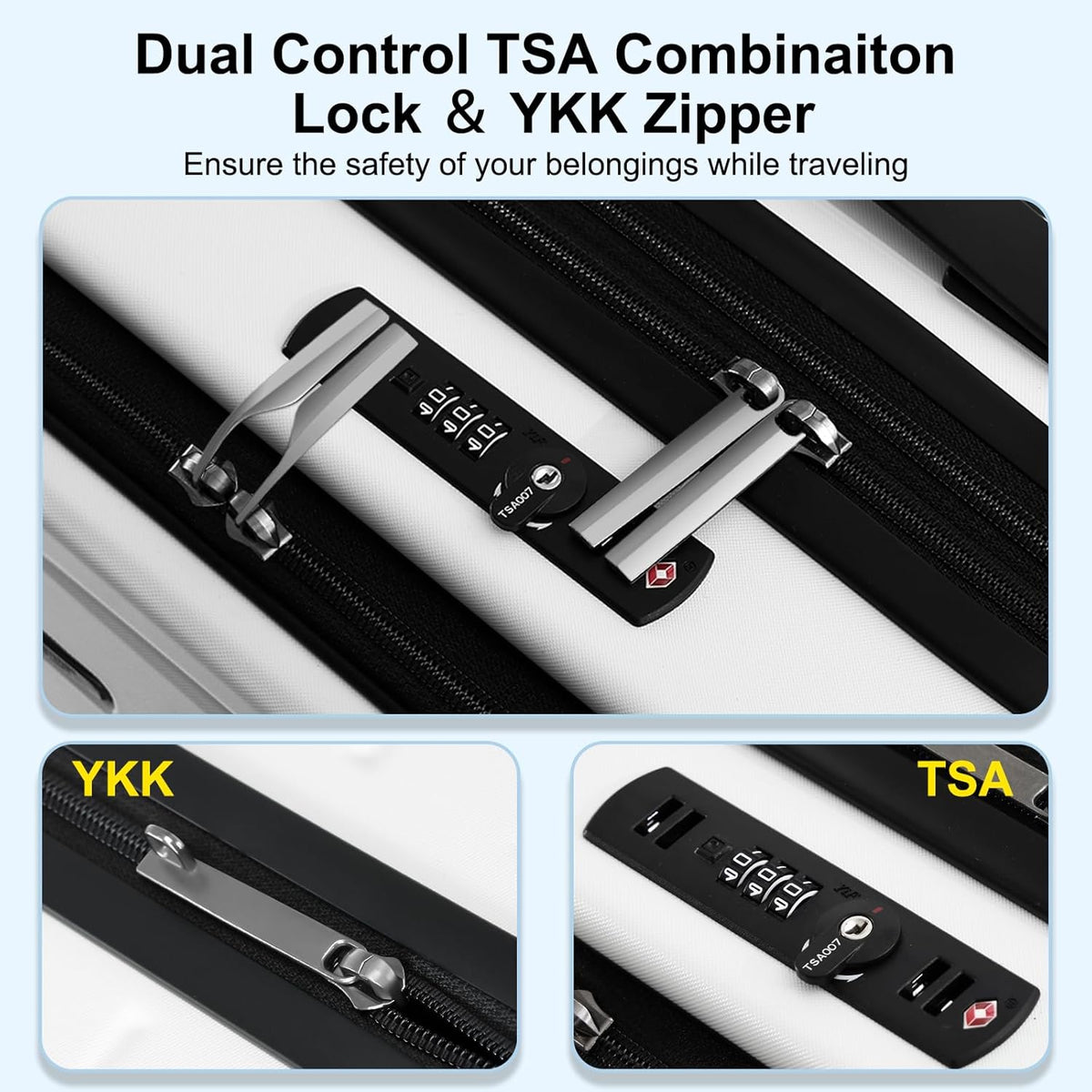 16 Inch Underseat Carry On Luggage Airline Approved, Expandable Lightweight ABS+PC Hard Shell Suitcases with 360° Spinner Wheels, TSA Lock, YKK Zipper, for Business Weekender (White, 1 PC)