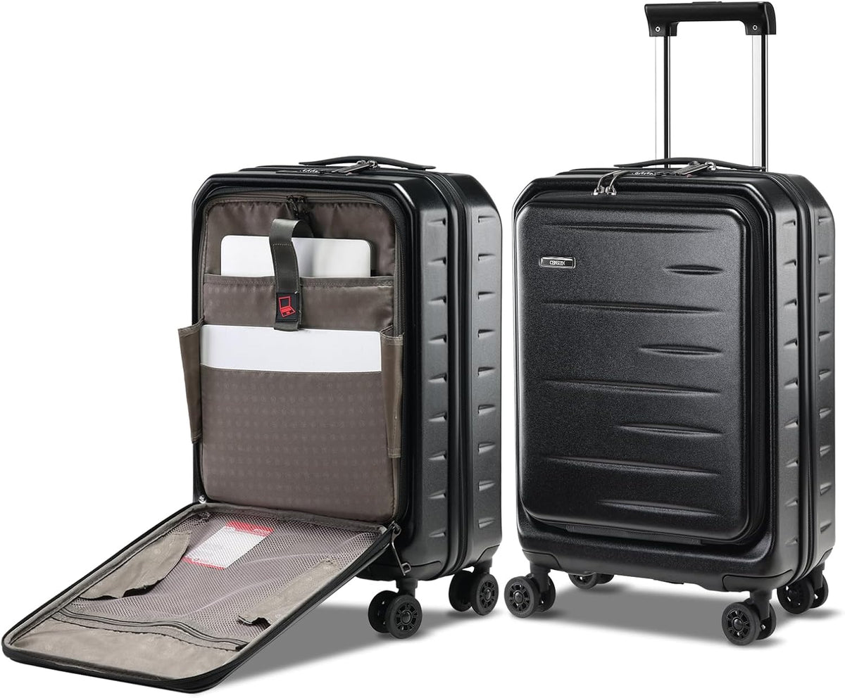 16 Inch Underseat Carry On Luggage Airline Approved, Expandable Lightweight ABS+PC Hard Shell Suitcases with 360° Spinner Wheels, TSA Lock, YKK Zipper, for Business Weekender (White, 1 PC)