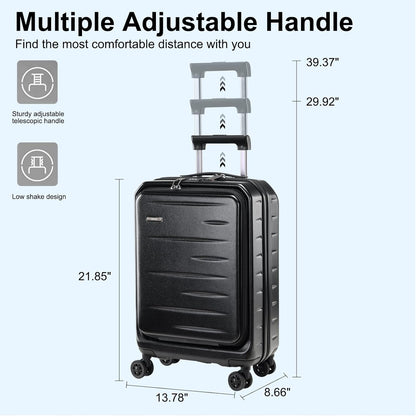16 Inch Underseat Carry On Luggage Airline Approved, Expandable Lightweight ABS+PC Hard Shell Suitcases with 360° Spinner Wheels, TSA Lock, YKK Zipper, for Business Weekender (White, 1 PC)