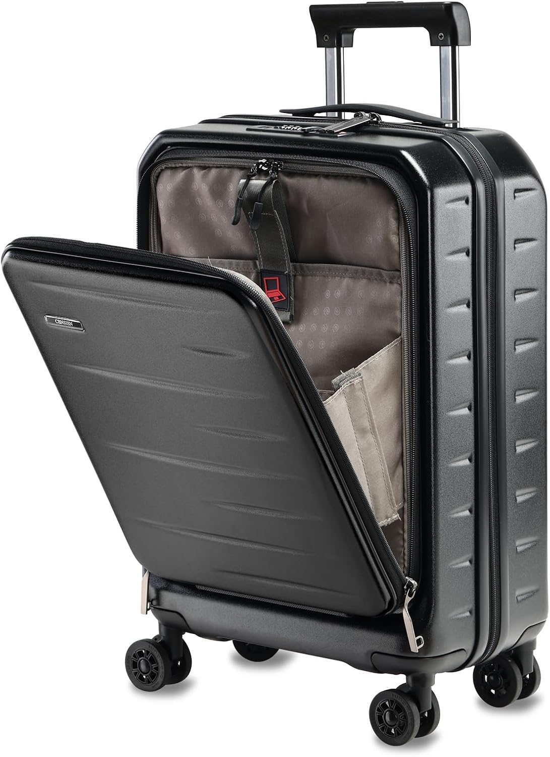 16 Inch Underseat Carry On Luggage Airline Approved, Expandable Lightweight ABS+PC Hard Shell Suitcases with 360° Spinner Wheels, TSA Lock, YKK Zipper, for Business Weekender (White, 1 PC)