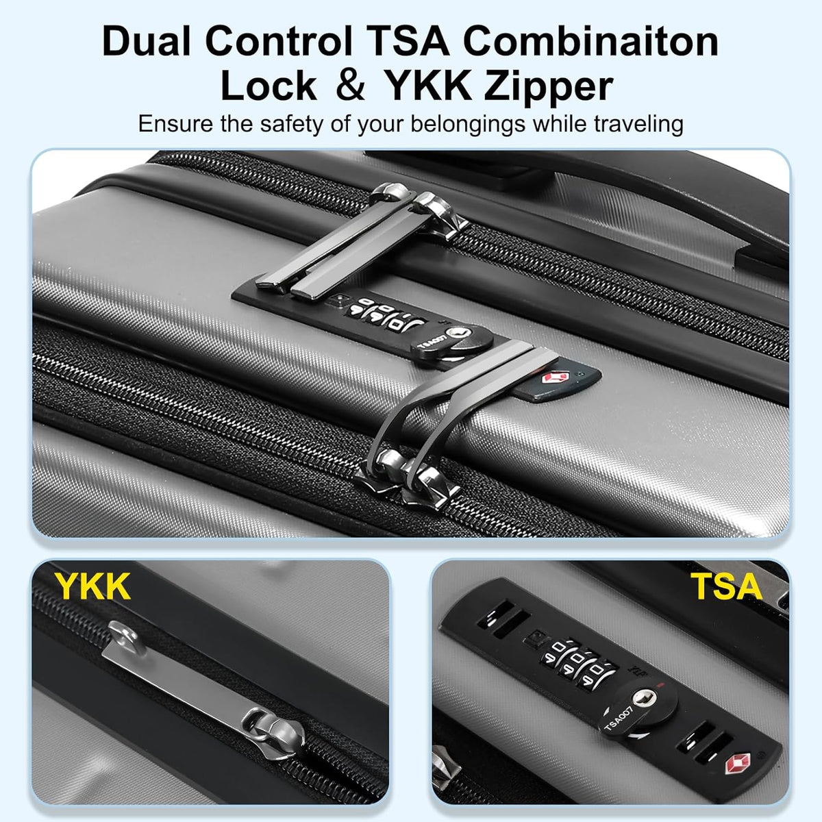16 Inch Underseat Carry On Luggage Airline Approved, Expandable Lightweight ABS+PC Hard Shell Suitcases with 360° Spinner Wheels, TSA Lock, YKK Zipper, for Business Weekender (White, 1 PC)