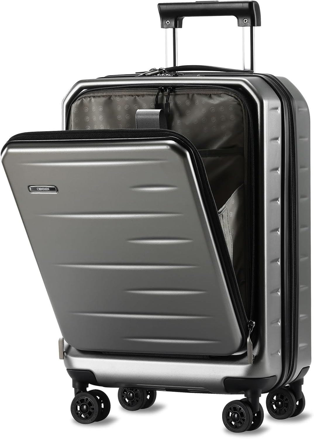 16 Inch Underseat Carry On Luggage Airline Approved, Expandable Lightweight ABS+PC Hard Shell Suitcases with 360° Spinner Wheels, TSA Lock, YKK Zipper, for Business Weekender (White, 1 PC)