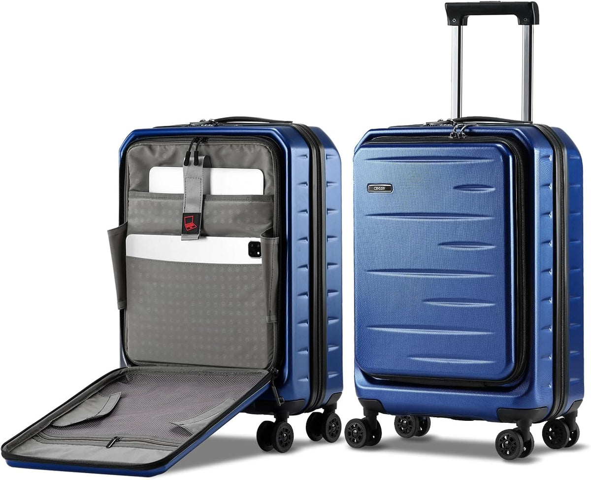 16 Inch Underseat Carry On Luggage Airline Approved, Expandable Lightweight ABS+PC Hard Shell Suitcases with 360° Spinner Wheels, TSA Lock, YKK Zipper, for Business Weekender (White, 1 PC)