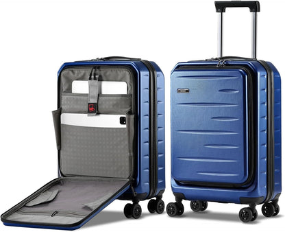 16 Inch Underseat Carry On Luggage Airline Approved, Expandable Lightweight ABS+PC Hard Shell Suitcases with 360° Spinner Wheels, TSA Lock, YKK Zipper, for Business Weekender (White, 1 PC)