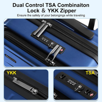 16 Inch Underseat Carry On Luggage Airline Approved, Expandable Lightweight ABS+PC Hard Shell Suitcases with 360° Spinner Wheels, TSA Lock, YKK Zipper, for Business Weekender (White, 1 PC)