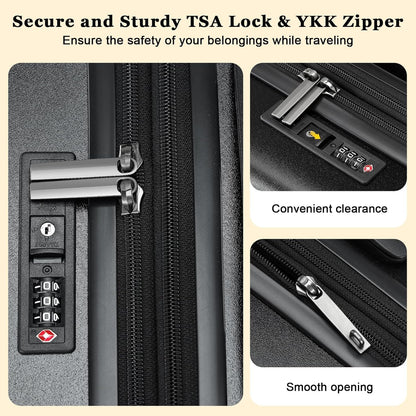 16 Inch Underseat Carry On Luggage Airline Approved, Expandable Lightweight ABS+PC Hard Shell Suitcases with 360° Spinner Wheels, TSA Lock, YKK Zipper, for Business Weekender (White, 1 PC)