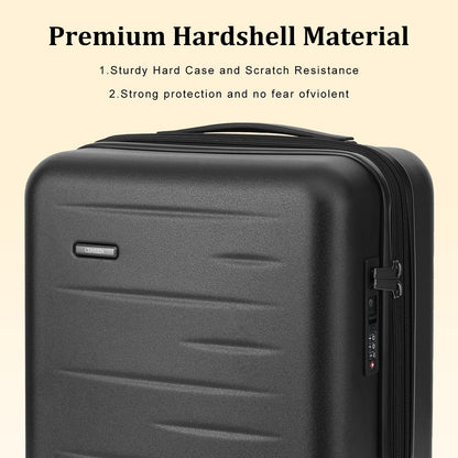 16 Inch Underseat Carry On Luggage Airline Approved, Expandable Lightweight ABS+PC Hard Shell Suitcases with 360° Spinner Wheels, TSA Lock, YKK Zipper, for Business Weekender (White, 1 PC)