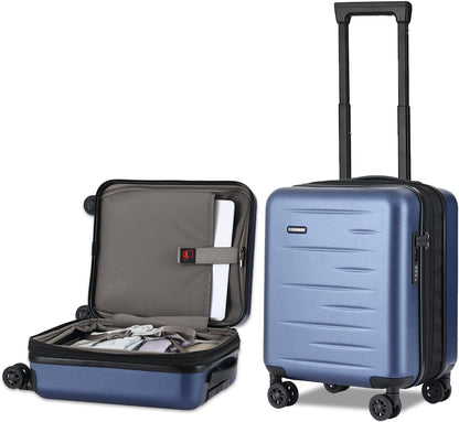 16 Inch Underseat Carry On Luggage Airline Approved, Expandable Lightweight ABS+PC Hard Shell Suitcases with 360° Spinner Wheels, TSA Lock, YKK Zipper, for Business Weekender (White, 1 PC)