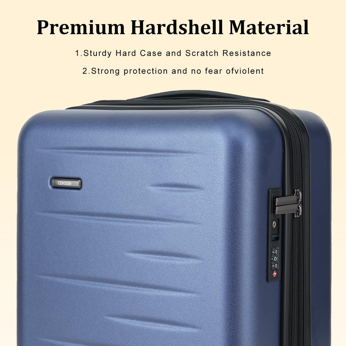 16 Inch Underseat Carry On Luggage Airline Approved, Expandable Lightweight ABS+PC Hard Shell Suitcases with 360° Spinner Wheels, TSA Lock, YKK Zipper, for Business Weekender (White, 1 PC)
