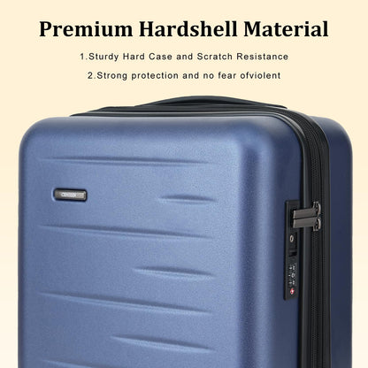 16 Inch Underseat Carry On Luggage Airline Approved, Expandable Lightweight ABS+PC Hard Shell Suitcases with 360° Spinner Wheels, TSA Lock, YKK Zipper, for Business Weekender (White, 1 PC)