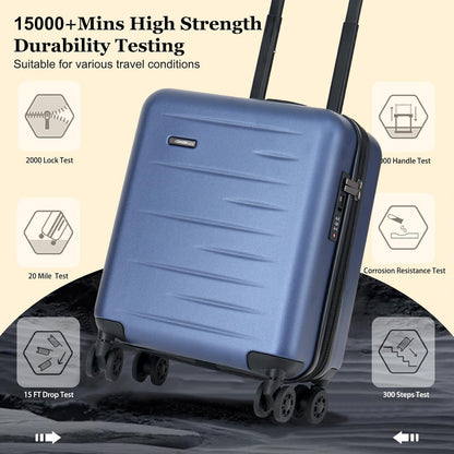 16 Inch Underseat Carry On Luggage Airline Approved, Expandable Lightweight ABS+PC Hard Shell Suitcases with 360° Spinner Wheels, TSA Lock, YKK Zipper, for Business Weekender (White, 1 PC)