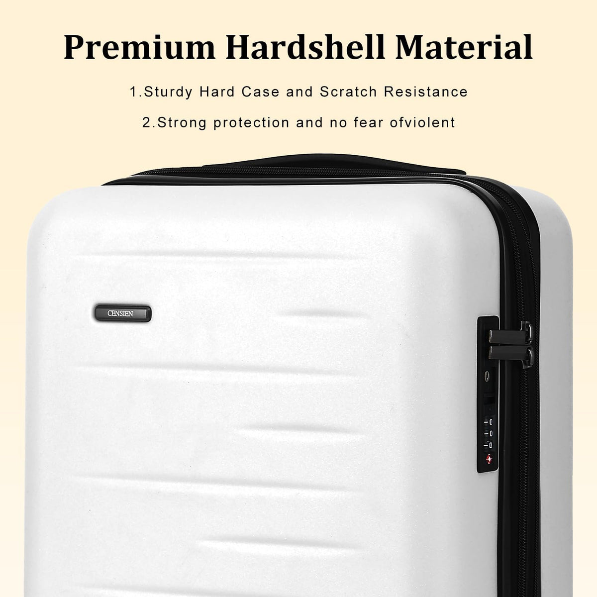 16 Inch Underseat Carry On Luggage Airline Approved, Expandable Lightweight ABS+PC Hard Shell Suitcases with 360° Spinner Wheels, TSA Lock, YKK Zipper, for Business Weekender (White, 1 PC)