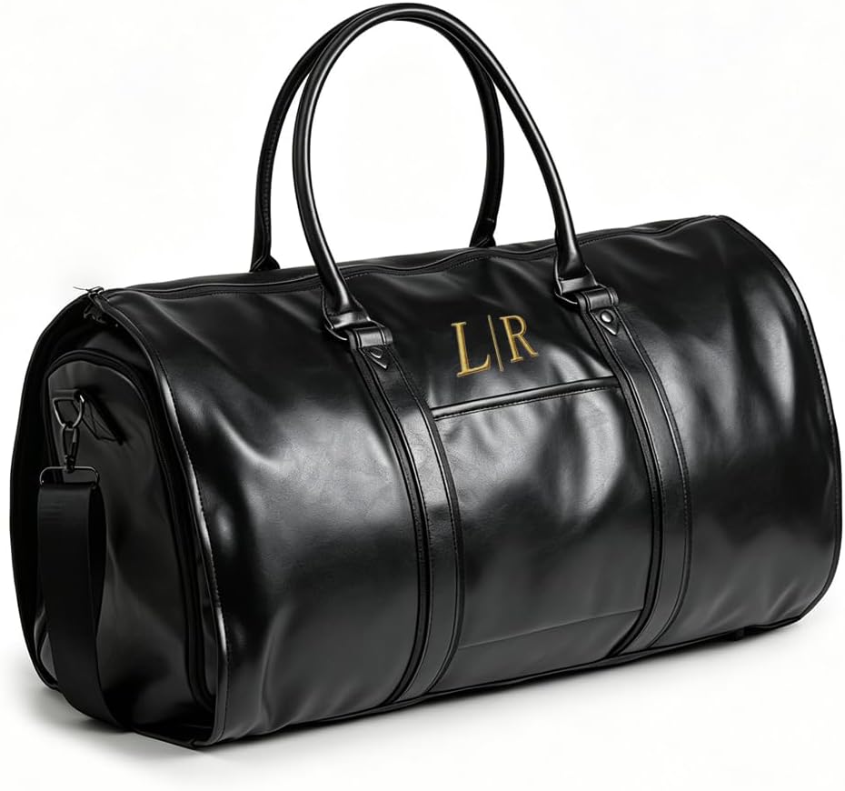 Garment Duffle Bags for Travel Men, 50L-Large Carry on Garment Duffel Bag, Convertible Garment Duffel Bag w/Shoe Compartment, Foldable Garment Bags for Hanging Clothes Travel (Brown)