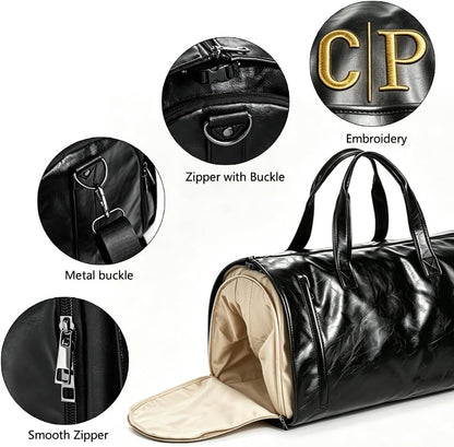Garment Duffle Bags for Travel Men, 50L-Large Carry on Garment Duffel Bag, Convertible Garment Duffel Bag w/Shoe Compartment, Foldable Garment Bags for Hanging Clothes Travel (Brown)