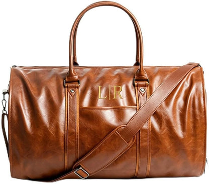 Garment Duffle Bags for Travel Men, 50L-Large Carry on Garment Duffel Bag, Convertible Garment Duffel Bag w/Shoe Compartment, Foldable Garment Bags for Hanging Clothes Travel (Brown)