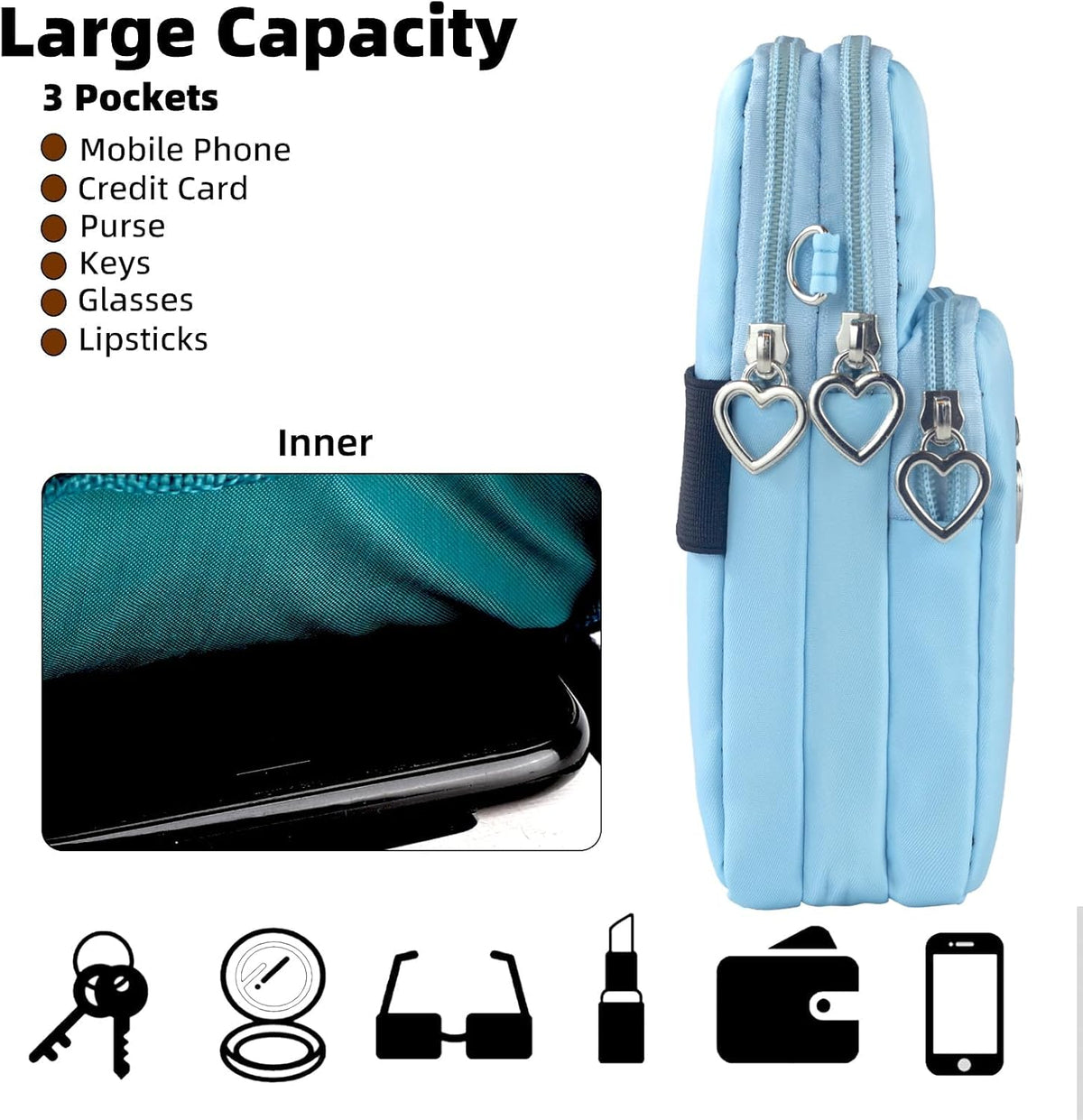 Small Crossbody Bags for Women, Universal Pouch Wallet Cell Phone Purse Lightweight Pockets Handbags Mini Shoulder Bag