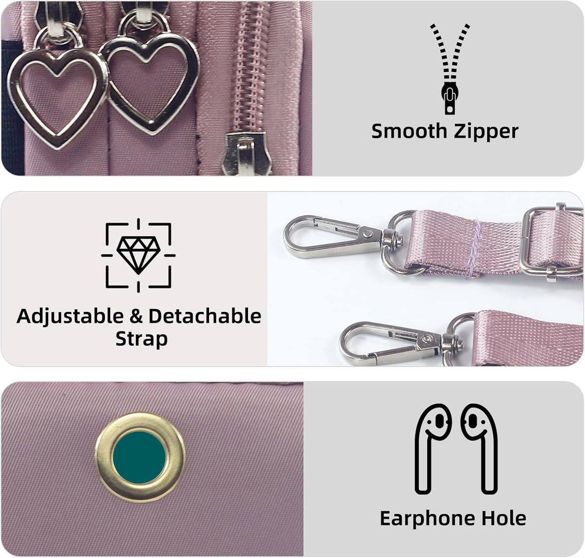 Small Crossbody Bags for Women, Universal Pouch Wallet Cell Phone Purse Lightweight Pockets Handbags Mini Shoulder Bag