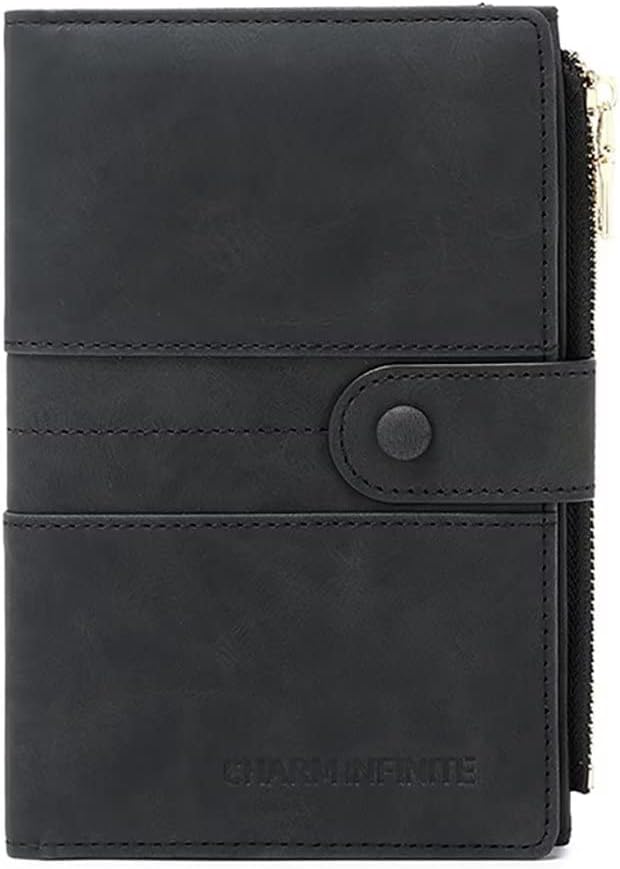 RFID Blocking Slim Passport Wallet, Travel Document Organizer | Vegan Leather Passport Holder for Women and Men, Travel Credit Card Case with ID Window, Zipper Pocket and Pen Holder