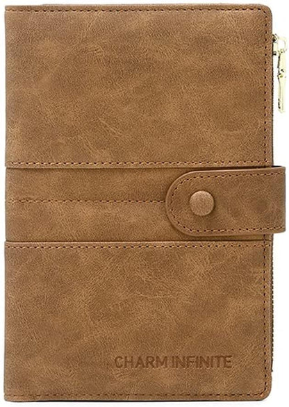 RFID Blocking Slim Passport Wallet, Travel Document Organizer | Vegan Leather Passport Holder for Women and Men, Travel Credit Card Case with ID Window, Zipper Pocket and Pen Holder
