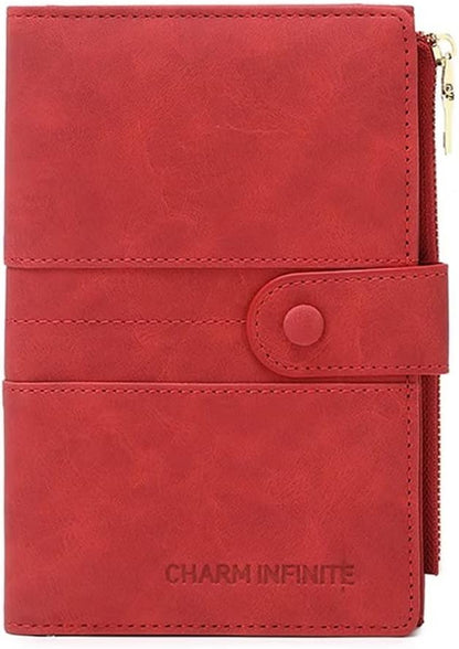 RFID Blocking Slim Passport Wallet, Travel Document Organizer | Vegan Leather Passport Holder for Women and Men, Travel Credit Card Case with ID Window, Zipper Pocket and Pen Holder