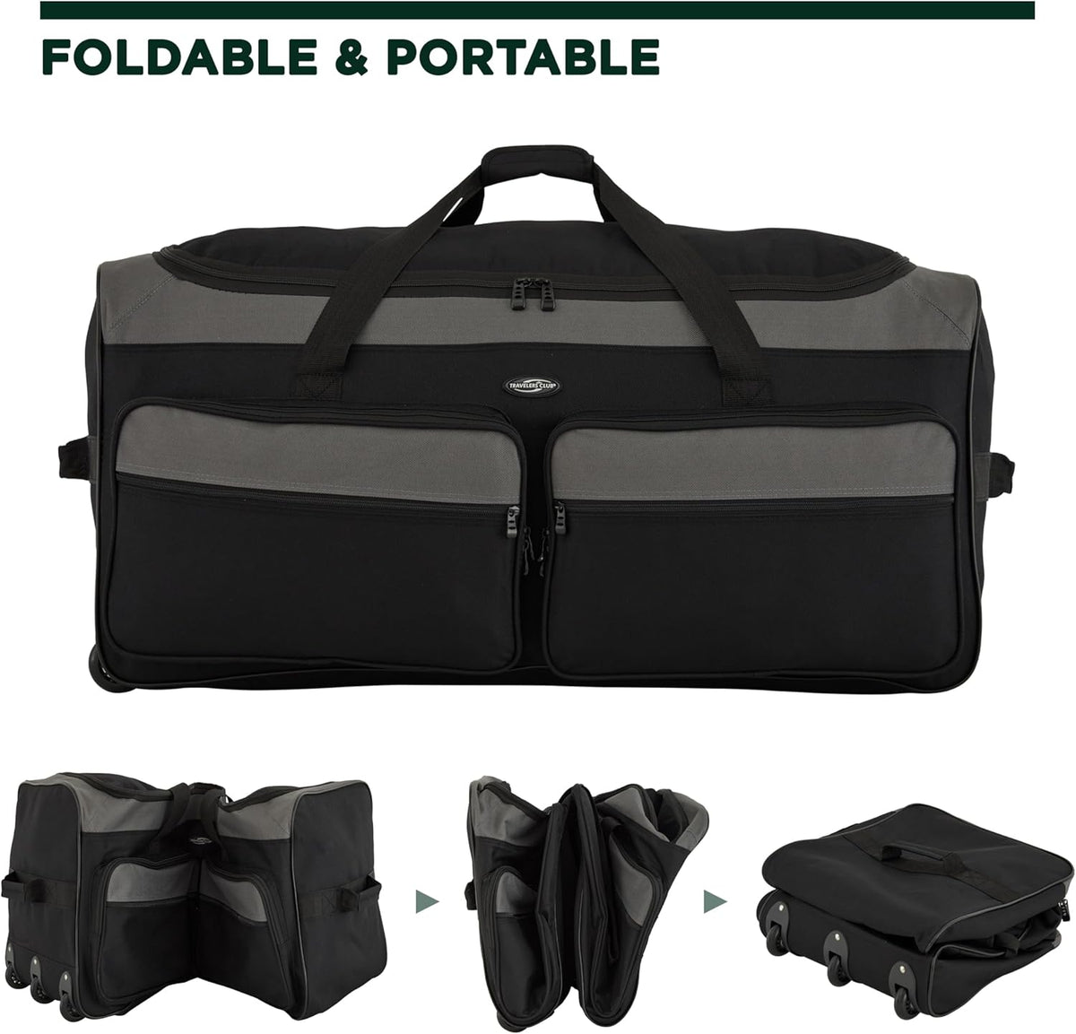 36" Asgard 3-Wheel Rolling Duffel Bag