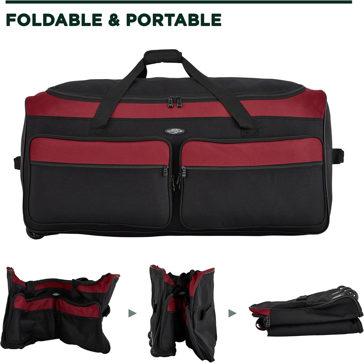 36" Asgard 3-Wheel Rolling Duffel Bag