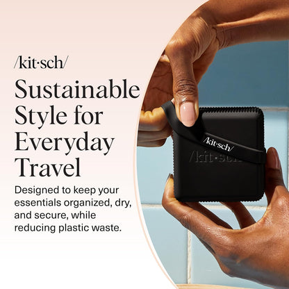 2-Compartment Travel Soap Case – Bar Soap Holder & Organizer, Travel Case for Bars – TSA-Approved – Lightweight, Durable, Leak-Proof, Made from Recycled Plastic – Black