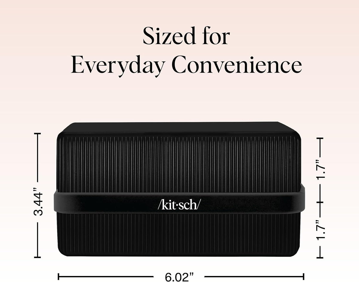 2-Compartment Travel Soap Case – Bar Soap Holder & Organizer, Travel Case for Bars – TSA-Approved – Lightweight, Durable, Leak-Proof, Made from Recycled Plastic – Black