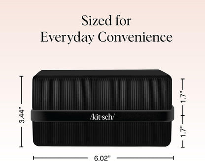 2-Compartment Travel Soap Case – Bar Soap Holder & Organizer, Travel Case for Bars – TSA-Approved – Lightweight, Durable, Leak-Proof, Made from Recycled Plastic – Black