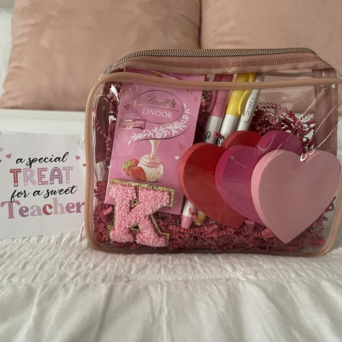 Clear Makeup Bag Travel - TSA Approved Toiletry Bag, 2 Rose Pink | 1 Medium Quart Carry-On & 1 Large Checked-Luggage, Reinforced Seams, Water-resistant, Clear Easy-Check for Airport, Women